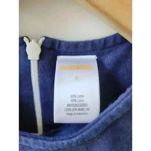 Gymboree Girl's Size 6 Blue and White Striped Cap Sleeve Nautical Dress - Picture 3 of 4